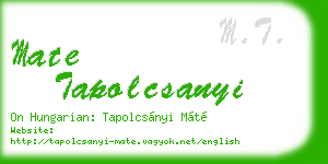 mate tapolcsanyi business card