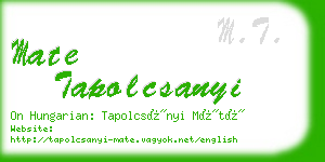 mate tapolcsanyi business card